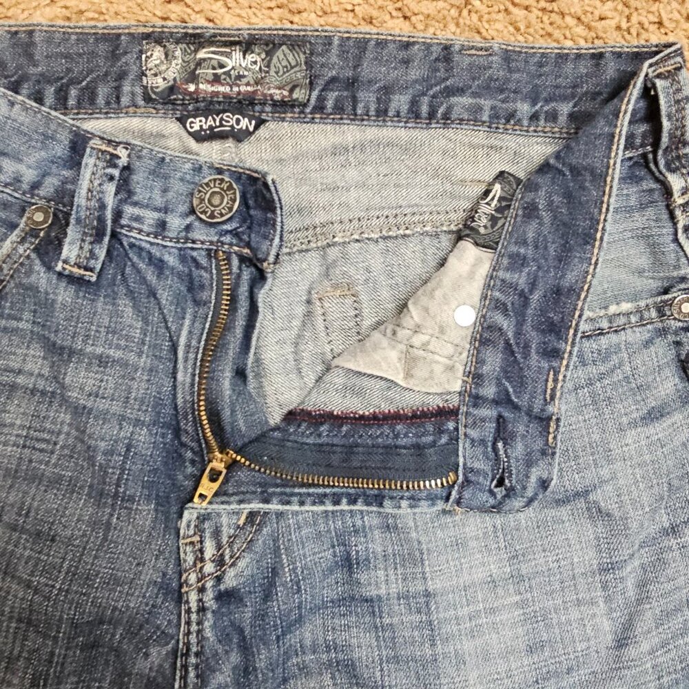 Silver Jeans Co Grayson Bootcut Jeans Mens Act 33x32 Blue Western Glove Works - Picture 9 of 10